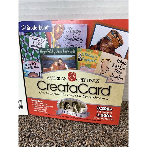 VTG Broderbund Calendar Creator 8 & american Greetings CreateaCard For Windows - Picture 4 of 9